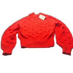 Universal Thread Women's Size XS Polka Dot Textured Knit Sweater Red New